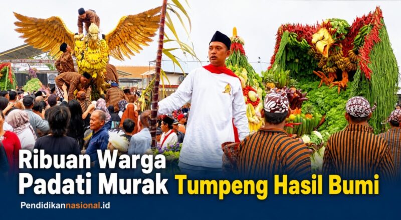 Ribuan Warga Padati Gelora Arjuno, Murak Tumpeng Hasil Bumi Desa Bumiaji