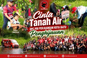 Cinta Tanah Air Lewat Aksi Nyata DPC PDI Perjuangan Kota Batu Gelar Penghijauan di Coban Talun