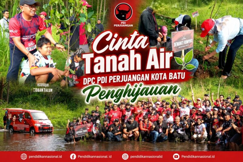 Cinta Tanah Air Lewat Aksi Nyata DPC PDI Perjuangan Kota Batu Gelar Penghijauan di Coban Talun