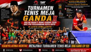 Kawya Atma Kerthi Menjiwai Turnamen Tenis Meja Bung Karno Cup 2026, 150 Atlet Bertanding
