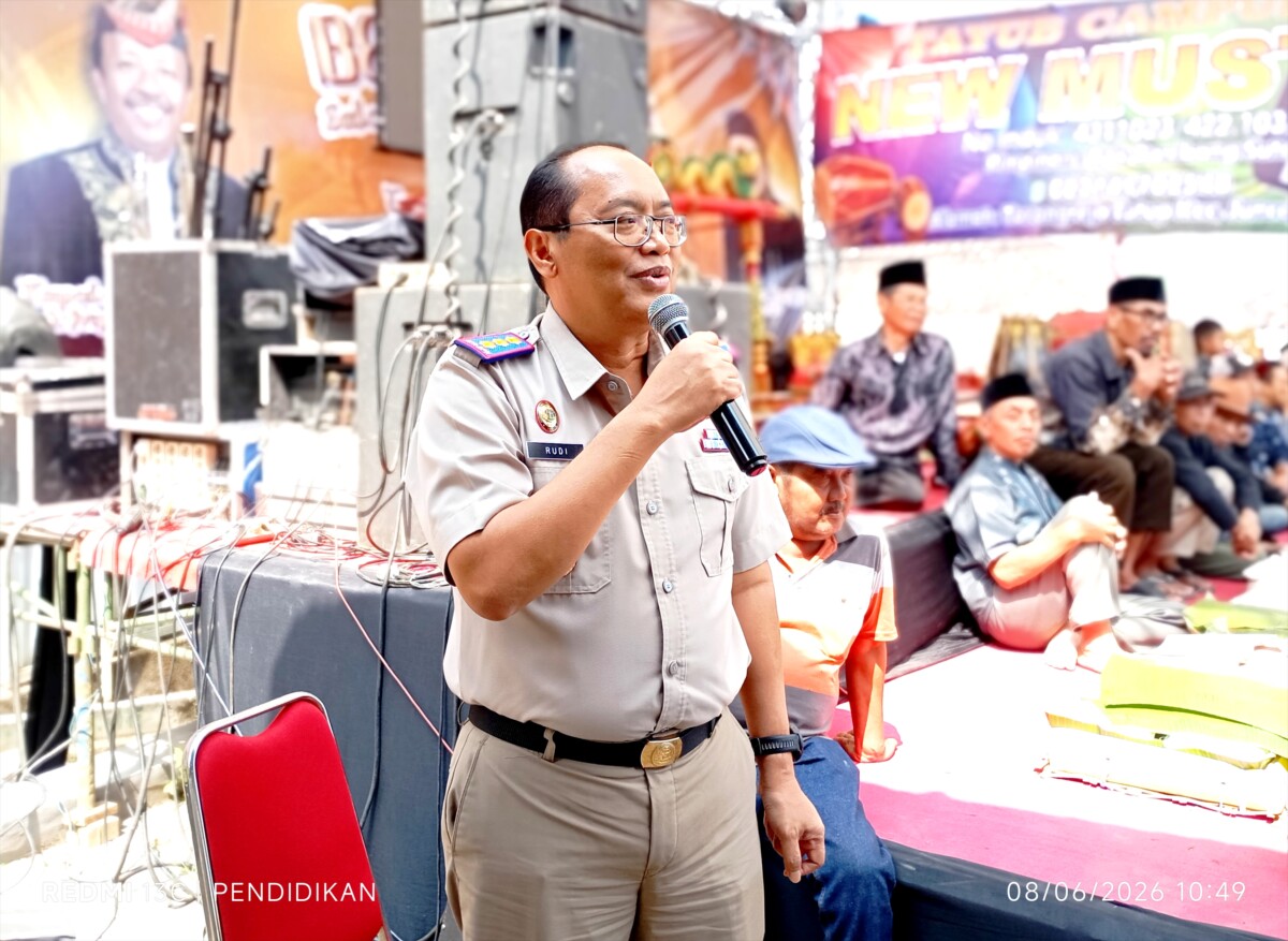 Kepala BPN Kota Batu ketika memberikan sambutan sambutanya. 