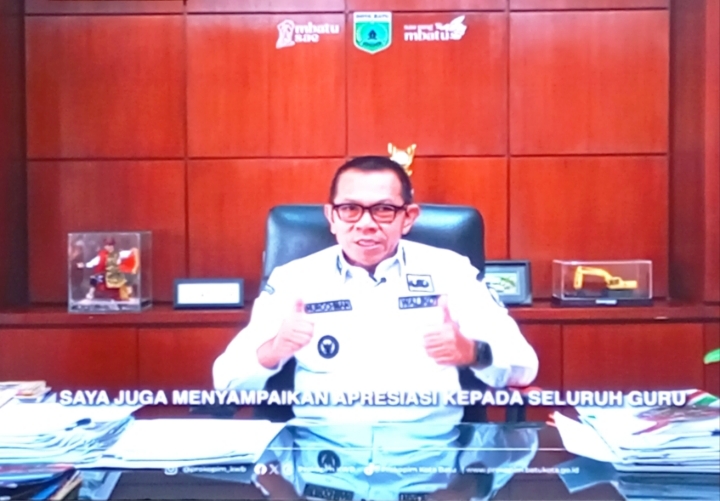 Ungkapan Wali Kota Batu melalui File Vidio yang ditampilkan di layar.