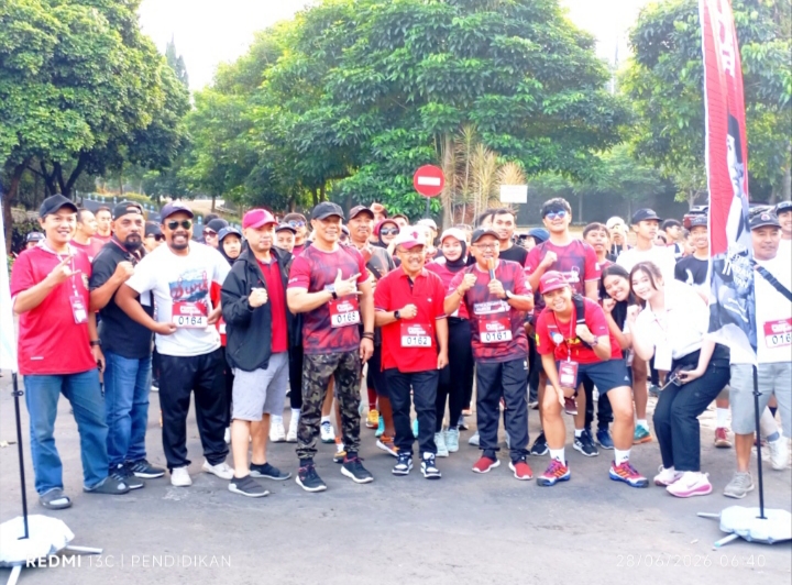 Tampak ratusan peserta persiapan Fun Trail Run 