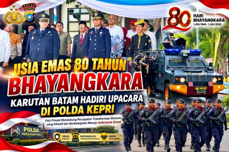 Usia Emas 80 Tahun Bhayangkara, Karutan Batam Hadiri Upacara di Polda Kepri Sinergi Pemasyarakatan-Polri Semakin Solid