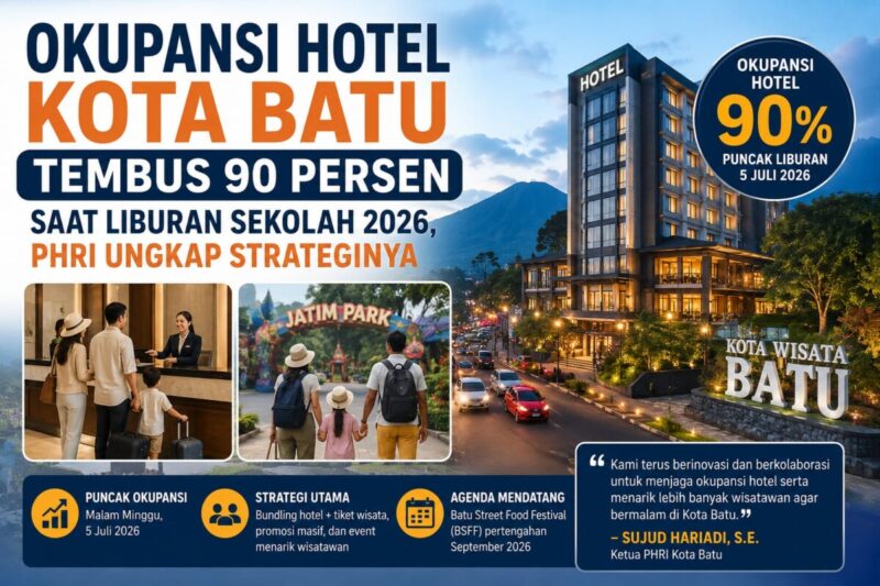 Okupansi Hotel Kota Batu Tembus 90 Persen Saat Liburan Sekolah 2026, PHRI Ungkap Strateginya
