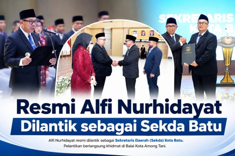Resmi Alfi Nurhidayat Dilantik sebagai Sekda Batu, Ini Motor Penggerak Pembangunan
