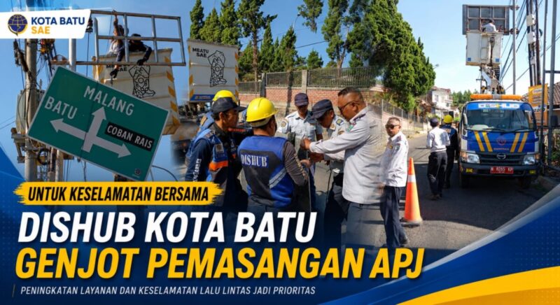 Kurangi Risiko Kecelakaan, Dishub Kota Batu Genjot Pemasangan APJ di Sejumlah Ruas Jalan