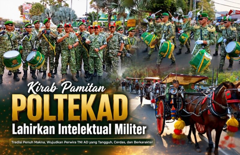 Kirab Pamitan Poltekad Angkatan VII di Kota Batu, Lahirkan Intelektual Militer Berbasis AI dan Siber