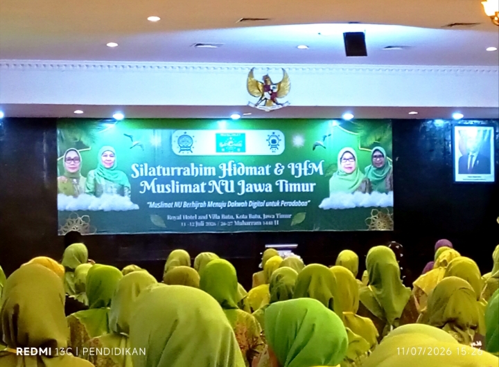 Tampak kegiatan silaturahmi Muslimat NU se Jawa Timur.