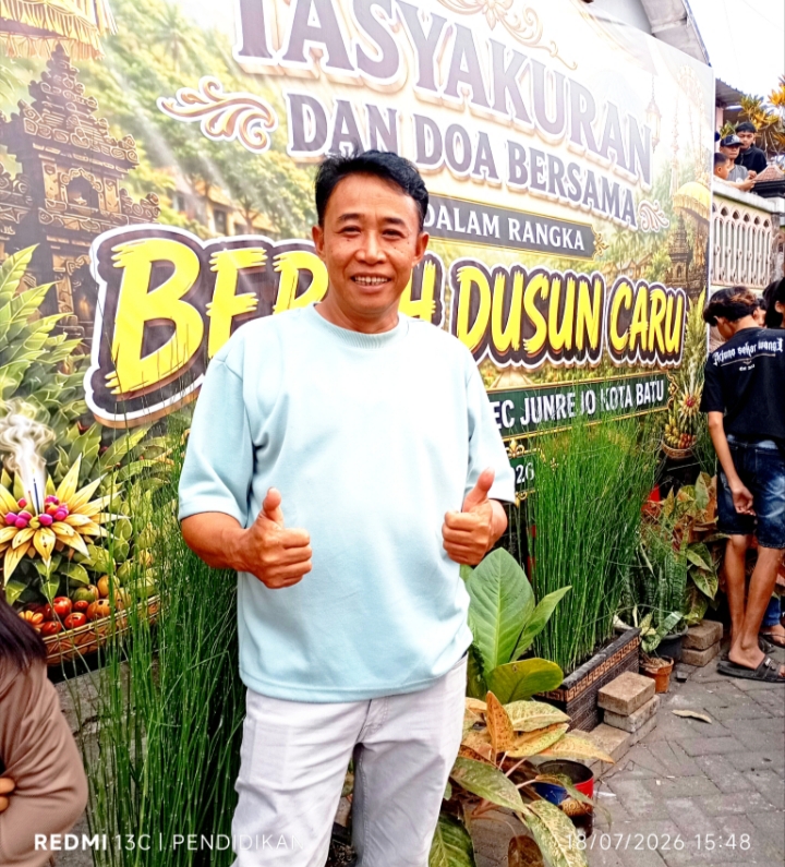 Sebagai warga masyarakat dan juga sebagai tokoh masyarakat, ketika di kegiatan Bersih Dusun Caru 2026.