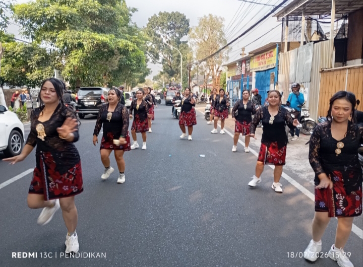 Tampak kesenian Spanduk dan Bantengan ikut memeriahkan bersih Dusun.