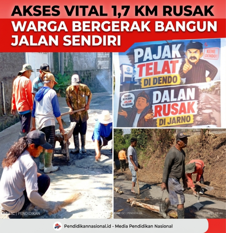 Akses Vital 1,7 Km Rusak, Kepala Dusun Sewaluhan dan Warga Bergerak Bangun Jalan Sendiri