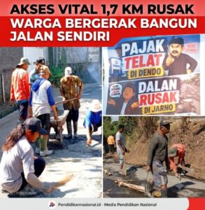 Akses Vital 1,7 Km Rusak, Kepala Dusun Sewaluhan dan Warga Bergerak Bangun Jalan Sendiri