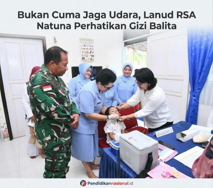 Bukan Cuma Jaga Udara, Lanud RSA Natuna Juga Perhatikan Gizi Balita Lewat Posyandu