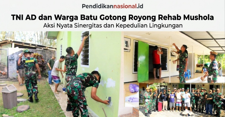 TNI AD dan Warga Batu Gotong Royong Rehab Mushola, Ini Wujud Kemanunggalan