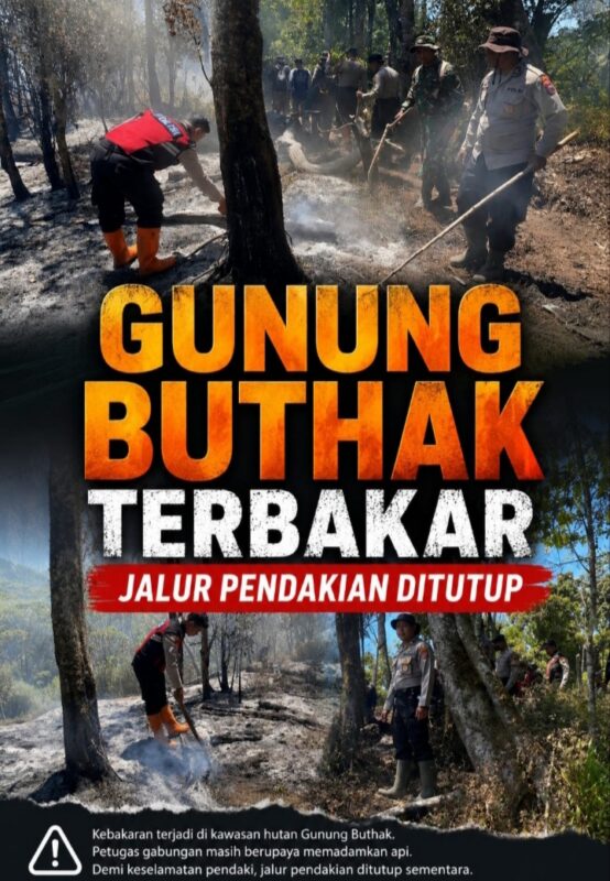 Gunung Buthak Terbakar, Jalur Pendakian Ditutup Demi Keselamatan Pendaki