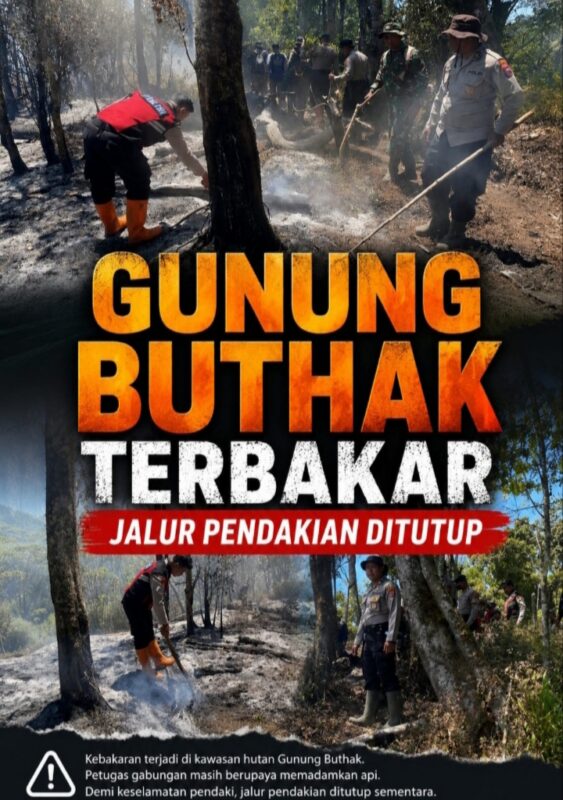 Gunung Buthak Terbakar, Jalur Pendakian Ditutup Demi Keselamatan Pendaki
