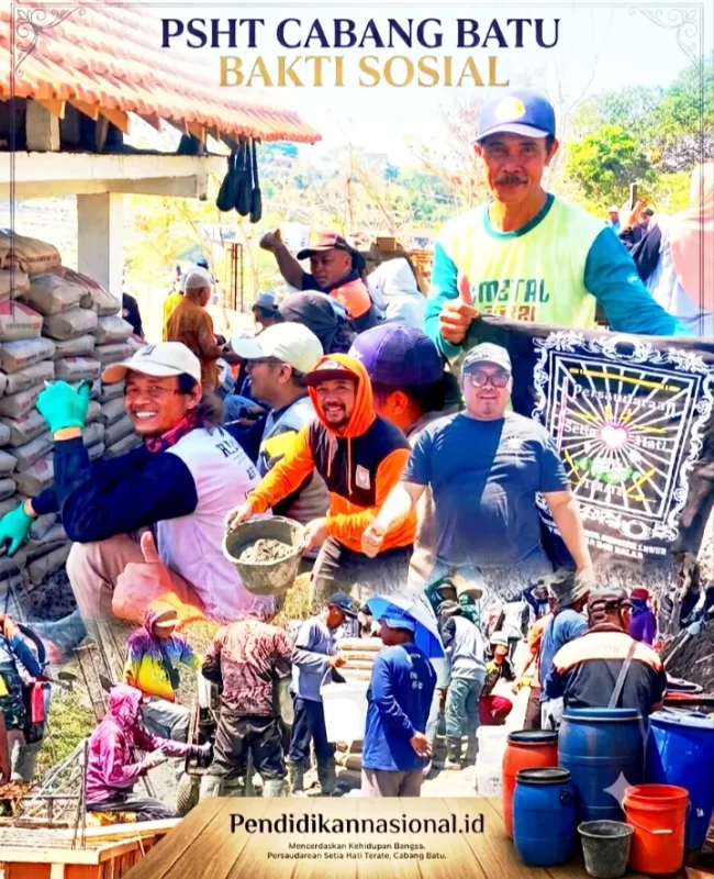 PSHT Cabang Batu Gelar Bakti Sosial, Bantu Pengecoran Masjid ASIA