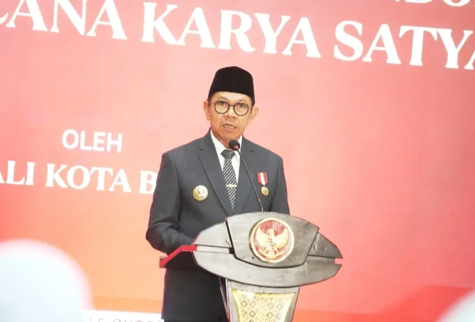 Wali Kota Batu, Nurochman ketika memberikan sambutan sambutanya.